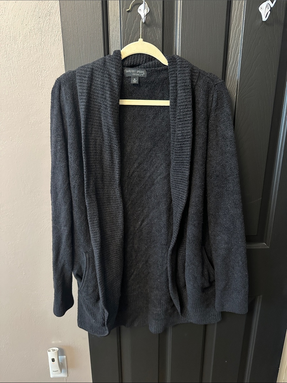 Barefoot Dreams Black Cozy Open-Front Cardigan
